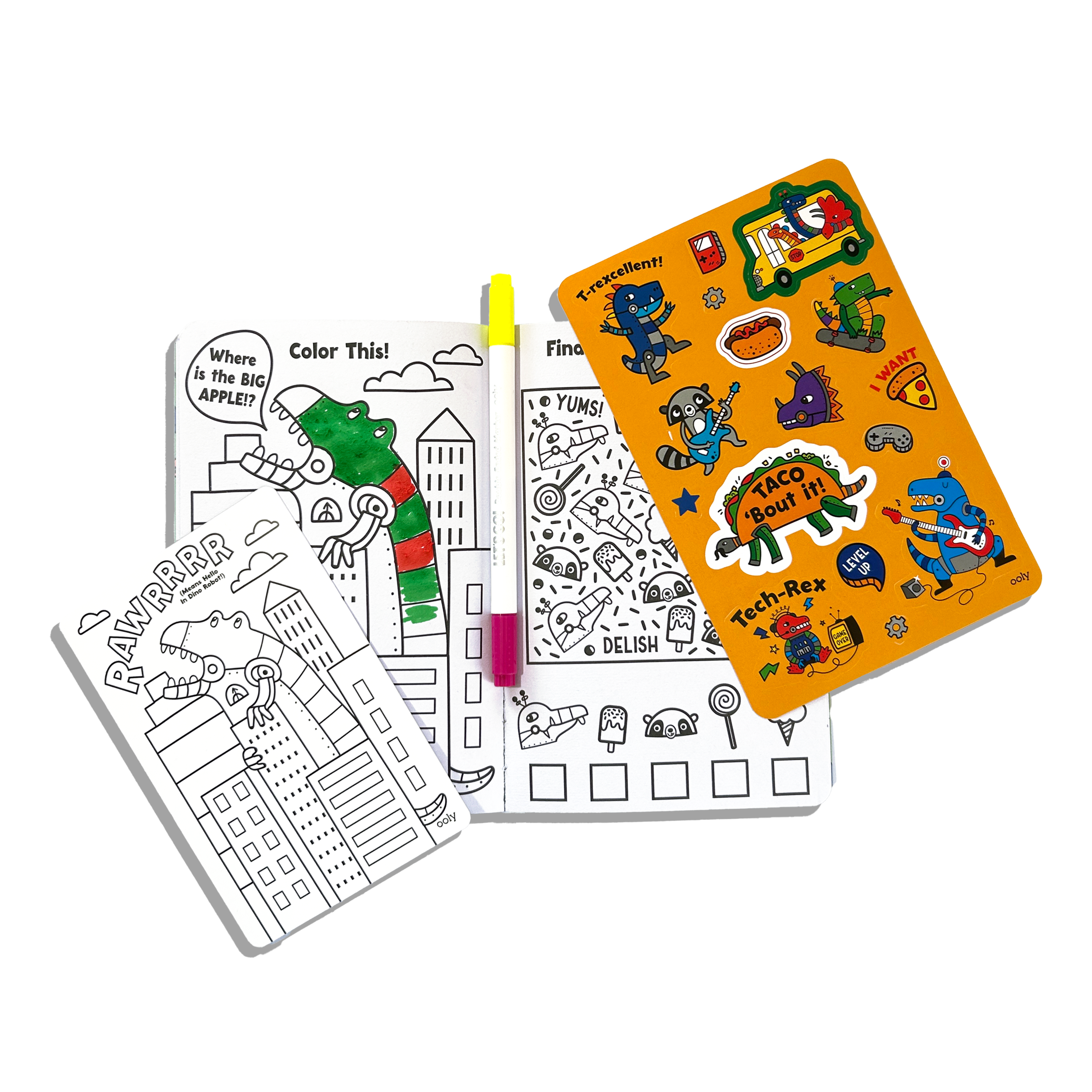 Let's Go! Activity & Coloring Kit - Robo Dinos