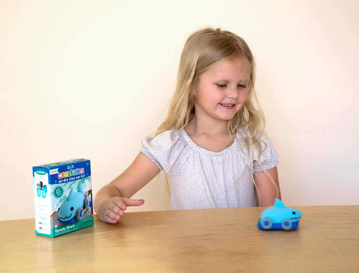 OOLY Creatibles Mini Air Dry Clay Car Kit in Speedy Shark, shark-themed air dry clay pull-back car kit – image 4 of 9
