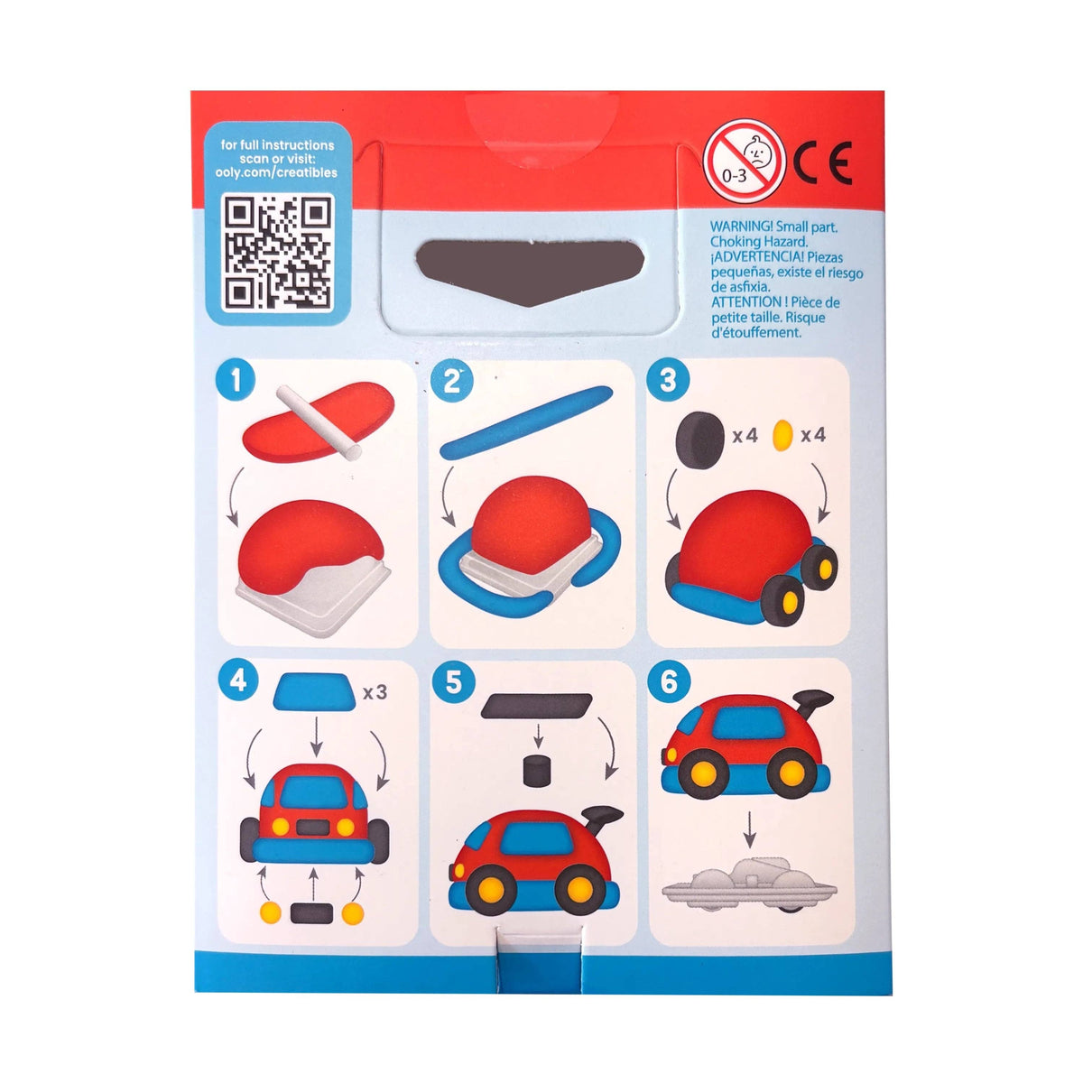 OOLY Creatibles Mini Air Dry Clay Car Kit in Zoomie Racecar, air dry clay pull-back racecar kit – image 7 of 7