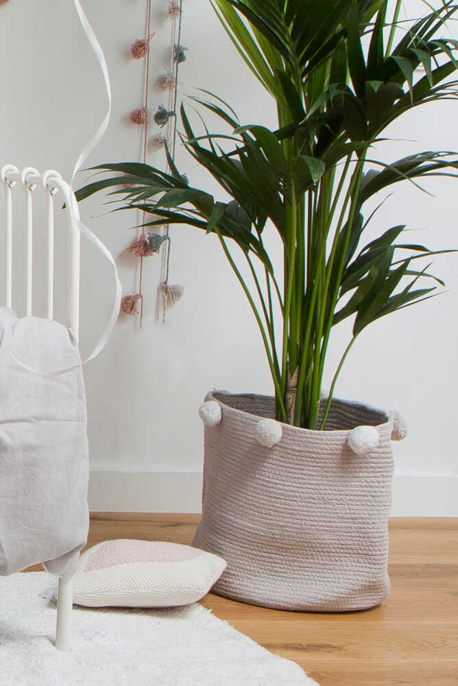 Storage Baby Basket Bubbly Grey pompom detail - Lorena Canals