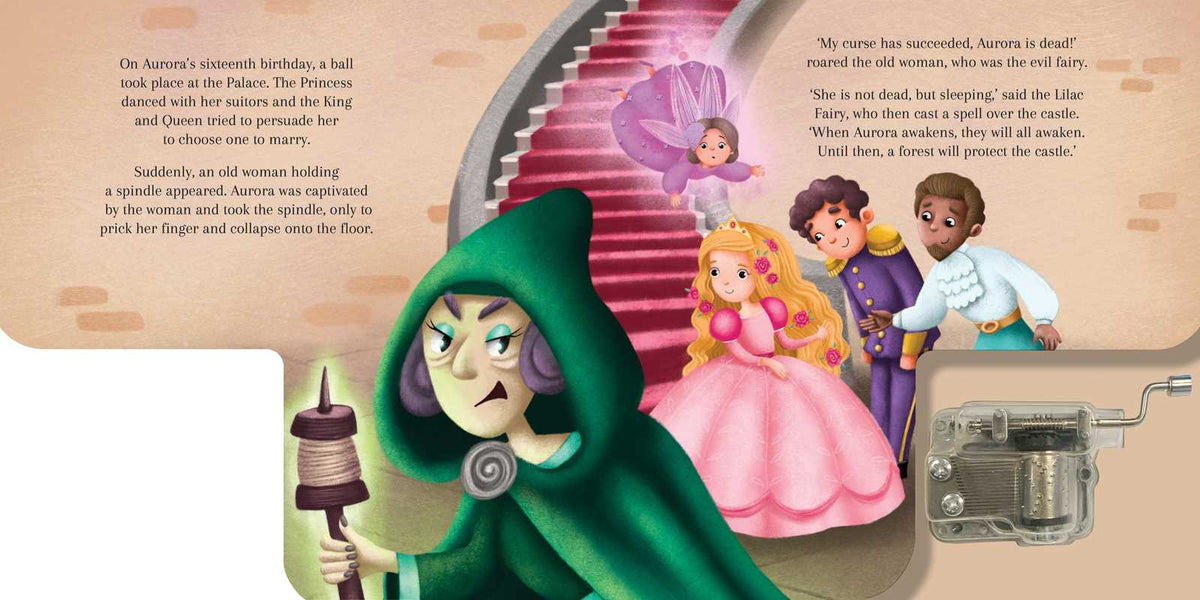 Sleeping Beauty: A Musical Book wind-up board book, Lake Press, image 3 of 6