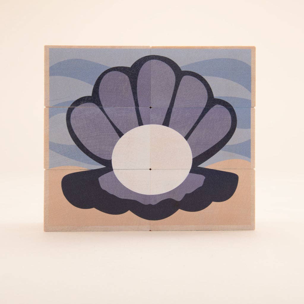 Starfish counting block face from Uncle Goose Environments Ocean Blocks