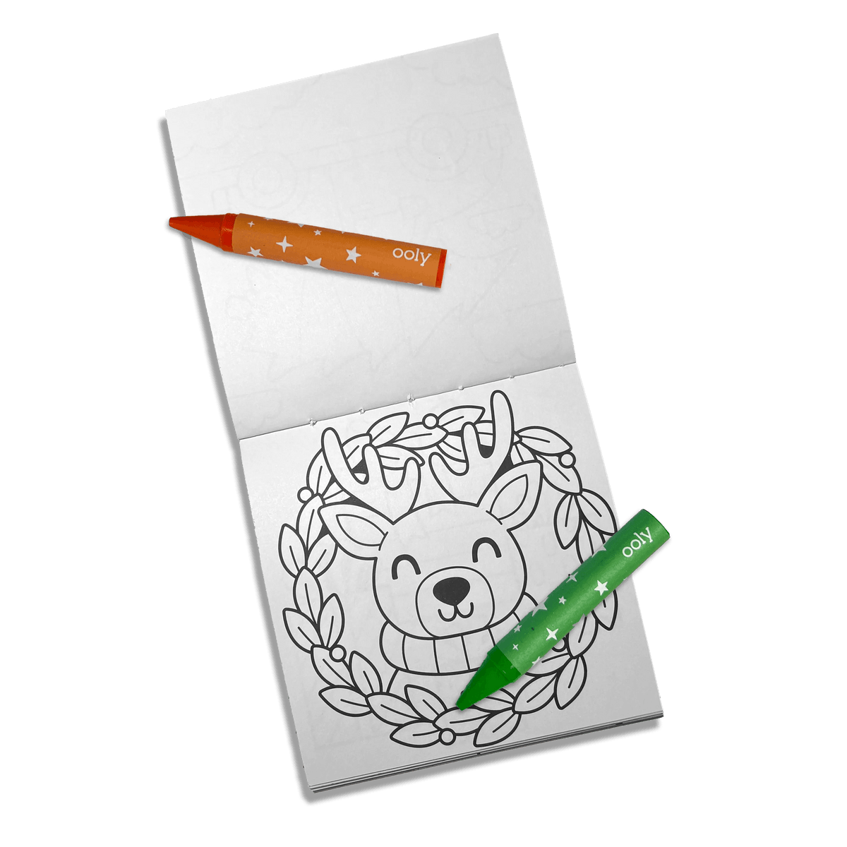 OOLY Carry-Along Coloring Book Set in Frosty Fun, travel coloring set with jumbo crayons – image 4 of 7