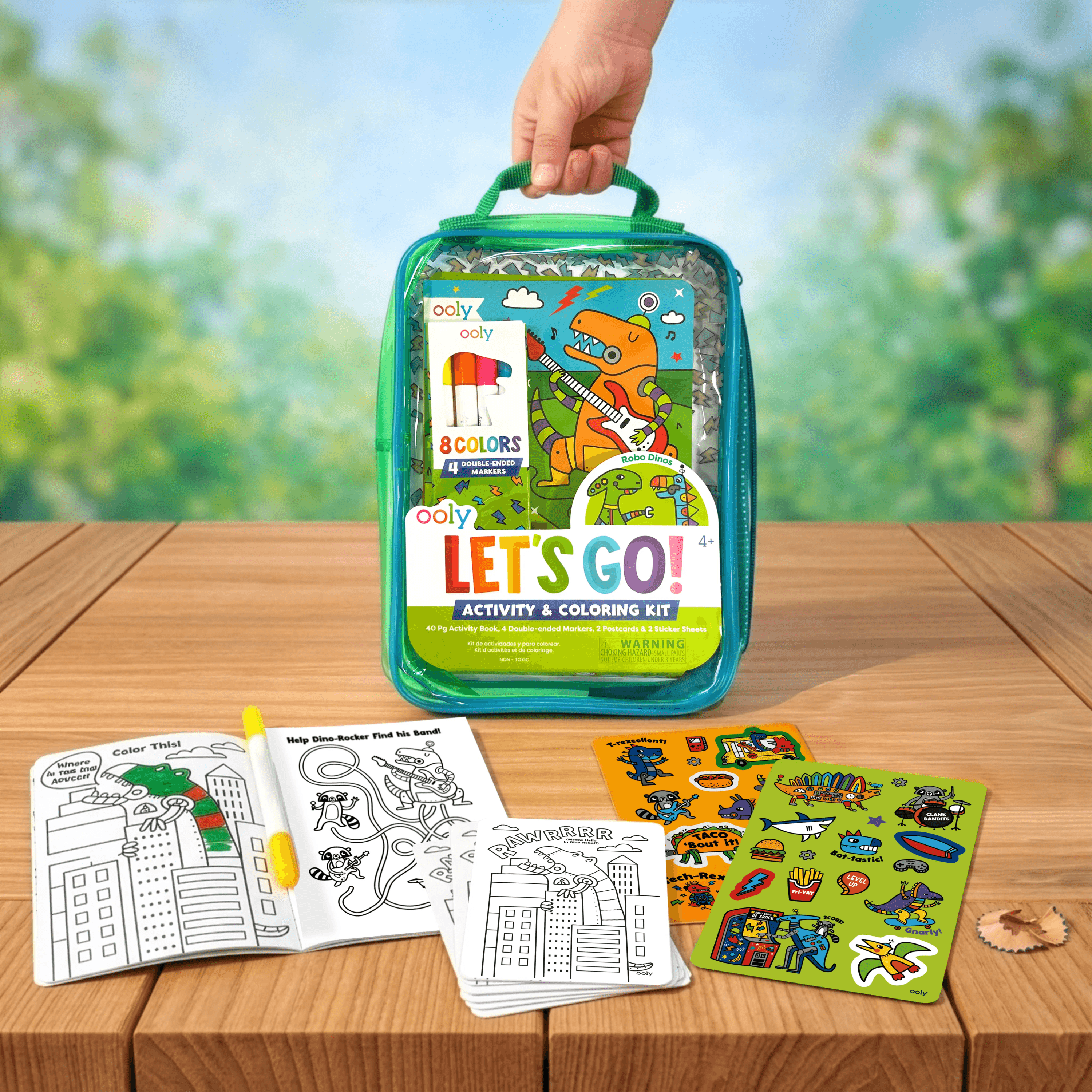 Let's Go! Activity & Coloring Kit - Robo Dinos