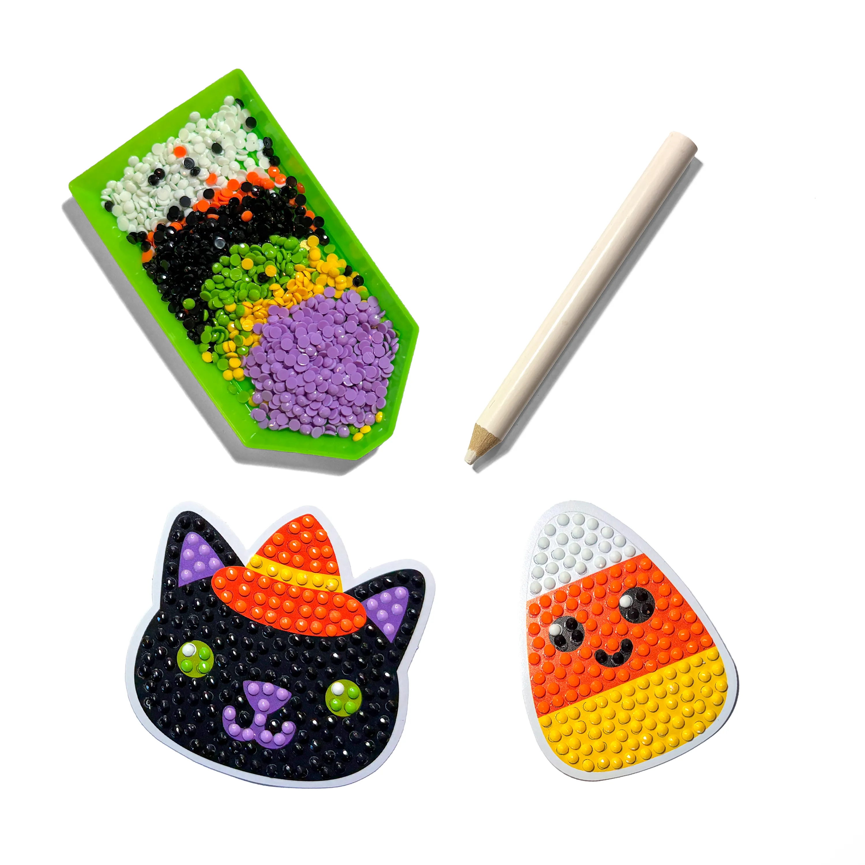 Ooly Mini Razzle Dazzle Gem Sticker Kit Spooky Fun, gem packs and wax pencil