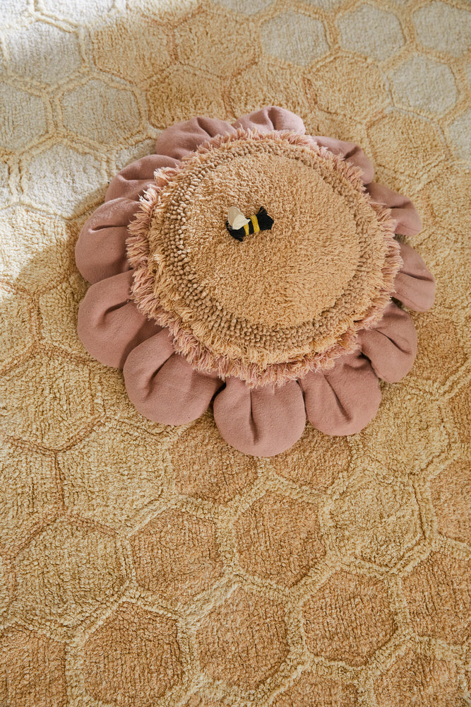 Floor Cushion Pink Daisy back - Lorena Canals