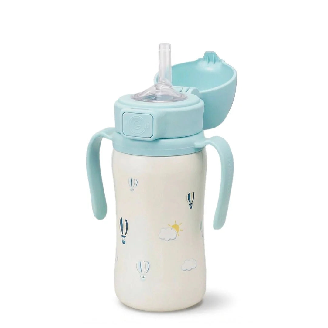 Grosmimi Stainless Steel Straw Cup 300ml Sky Balloon