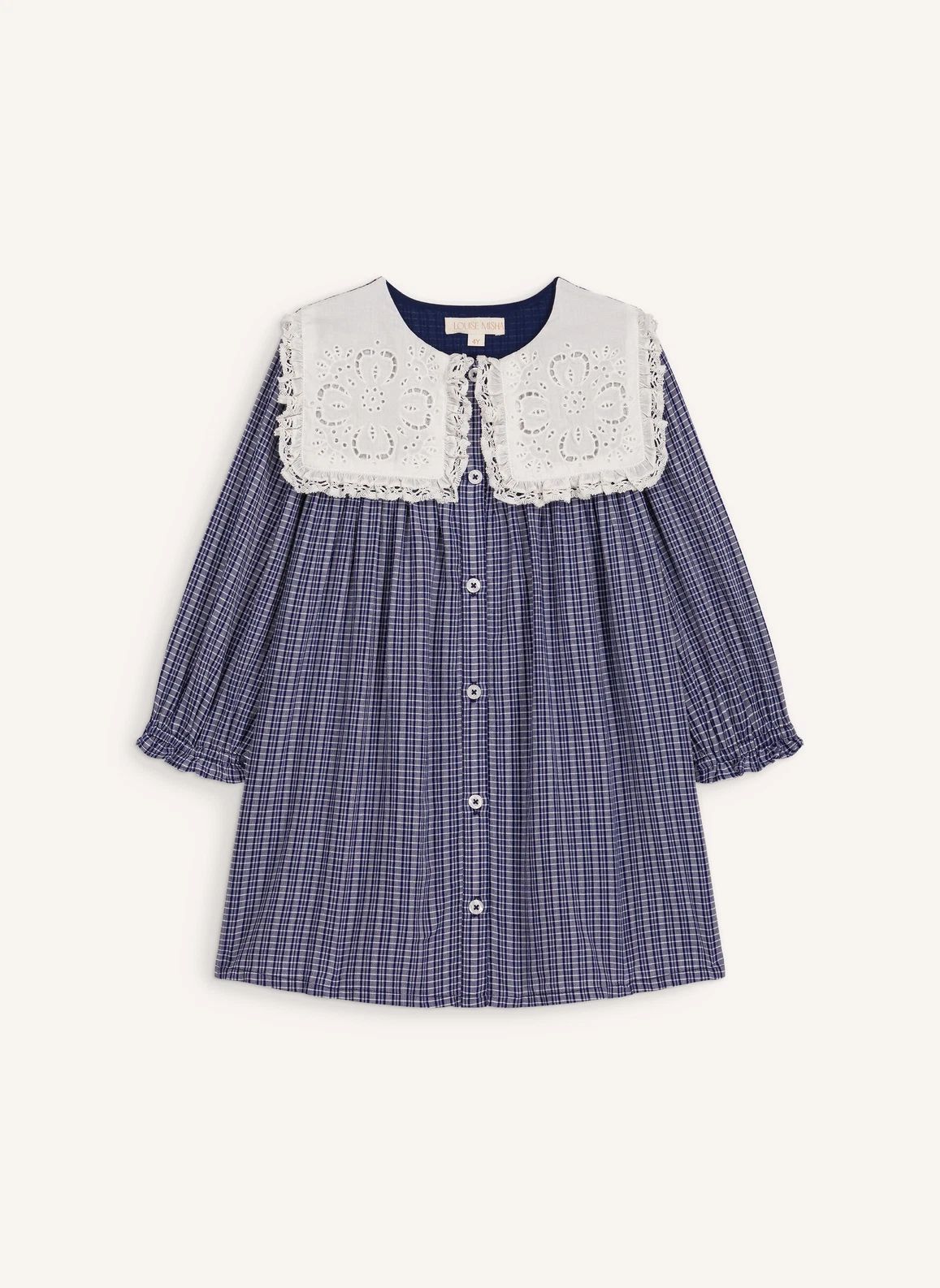 Dress Hyacinte Indigo Cozy Checks – Louise Misha