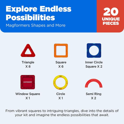 Magformers Shapes and More 20Pc Set