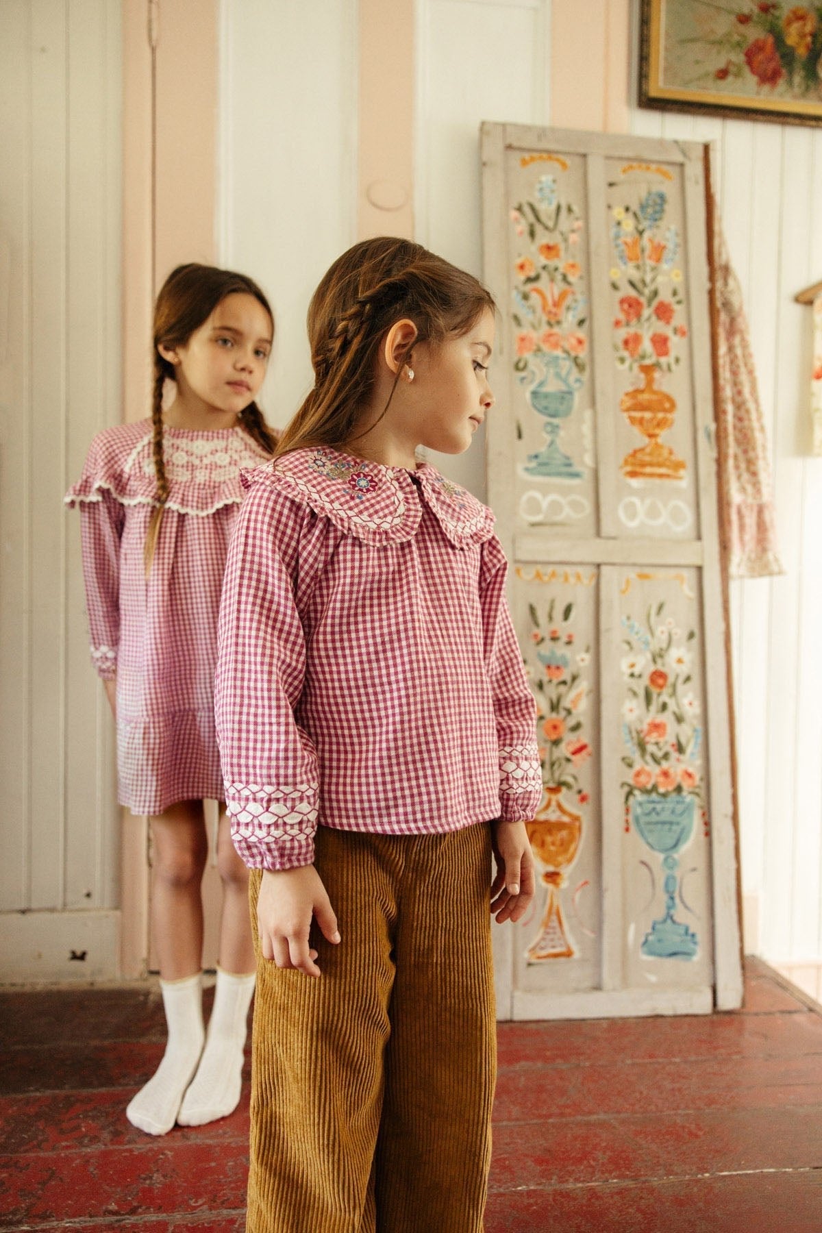 Blouse Clea Raspberry Checks – Louise Misha