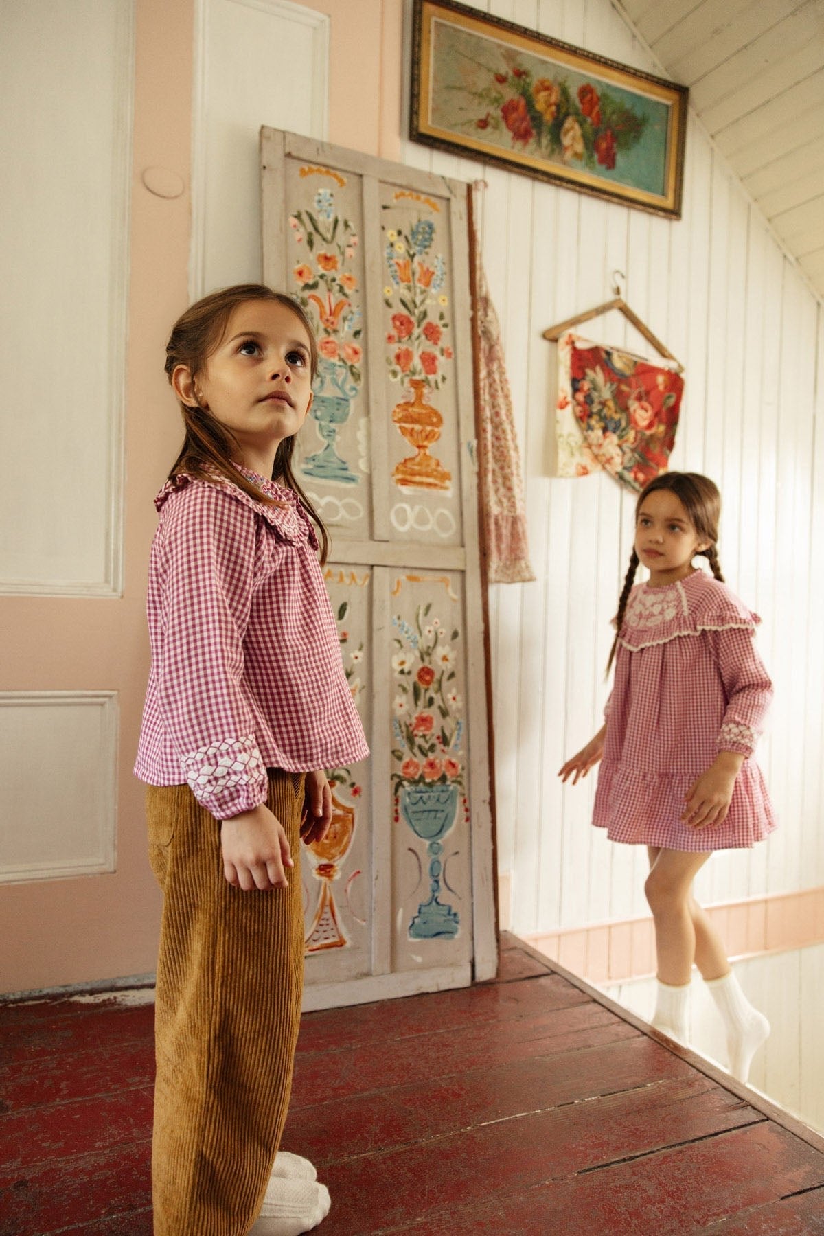 Louise Misha Clea Blouse in Raspberry Checks, image 3 of 4