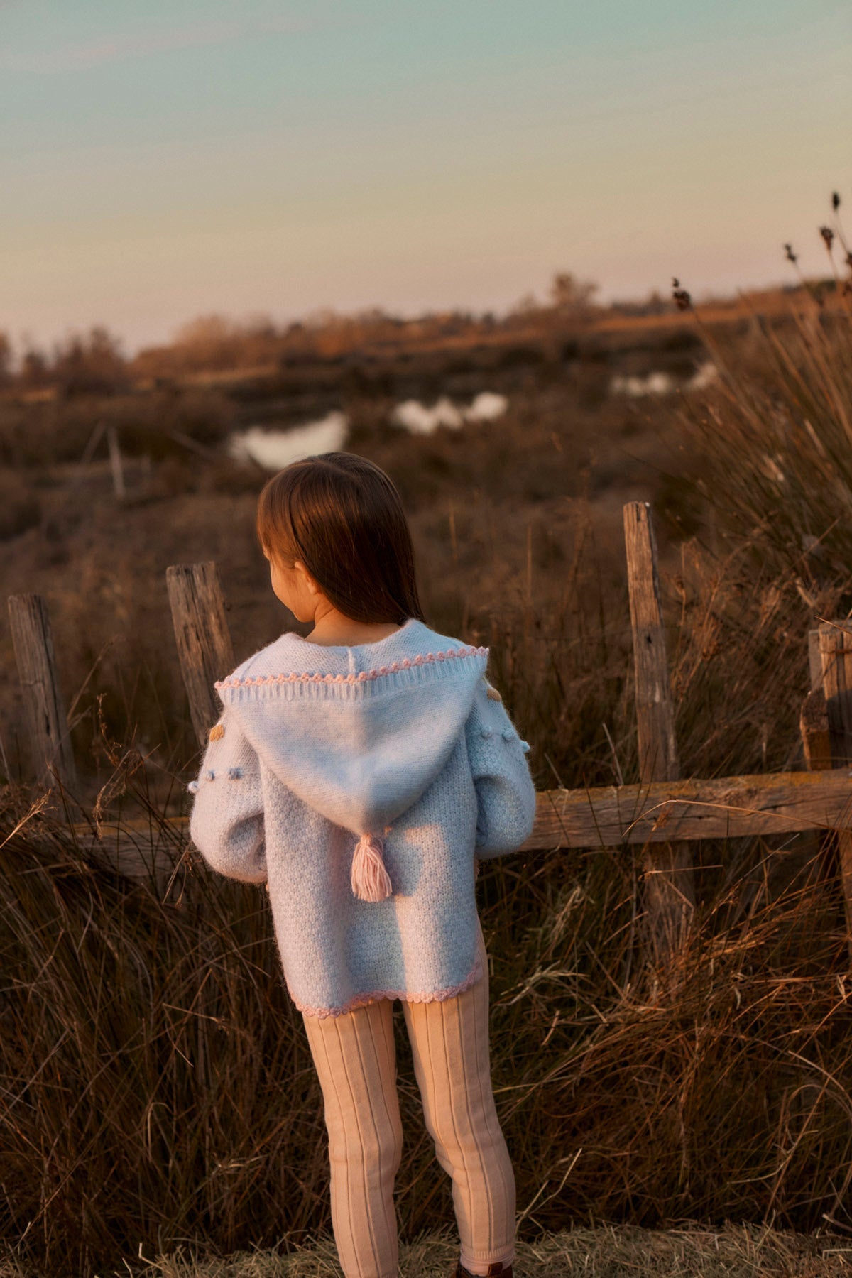 Louise Misha Ezi Hooded Knit Cape in Cloud, image 4 of 6