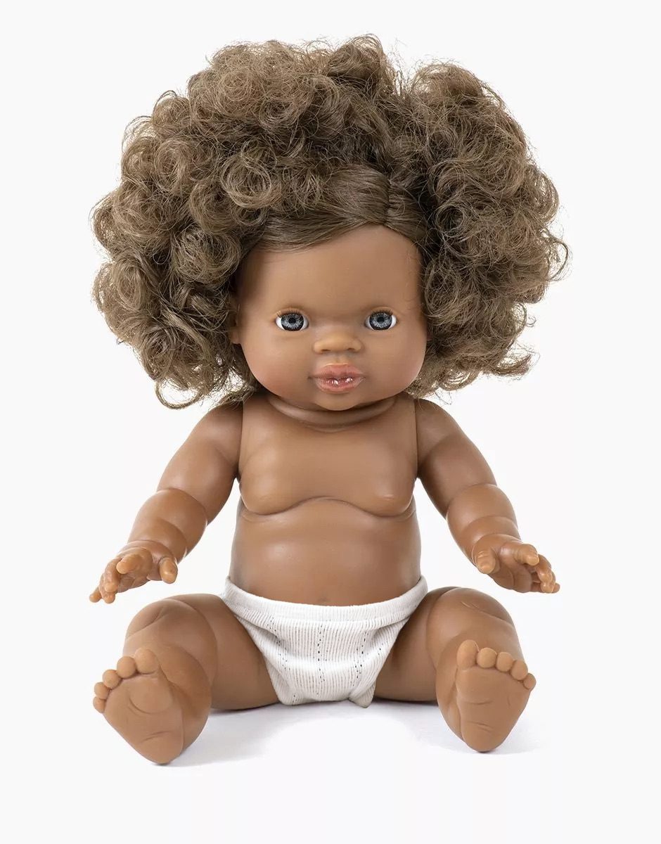 Charlie 34cm Gordis doll with curly chestnut hair by Minikane