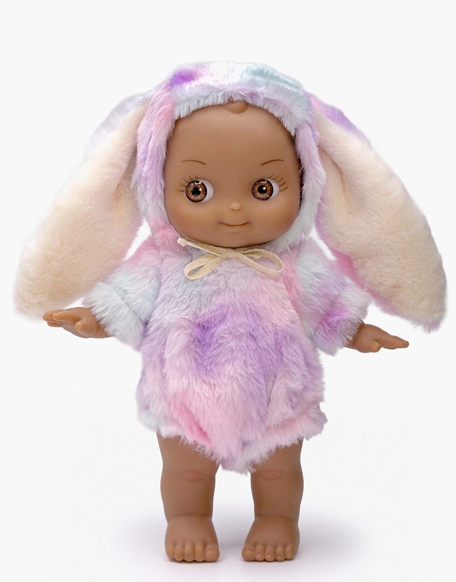 Noah Mini Pancha Doll with Lilac Rainbow Bunny Outfit – Minikane