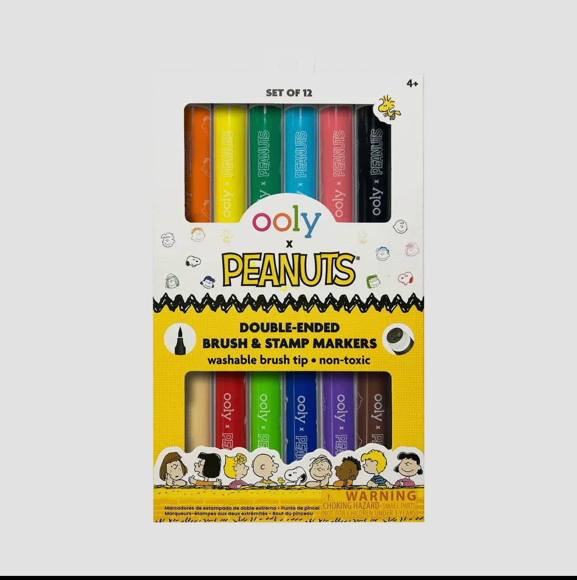 OOLY X Peanuts: Double-Ended Brush & Stamp Markers - Set of 6