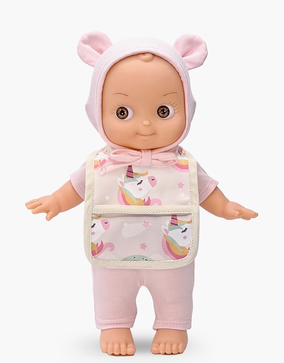 Ninon Mini Pancha doll pink mouse set by Minikane – alternate view