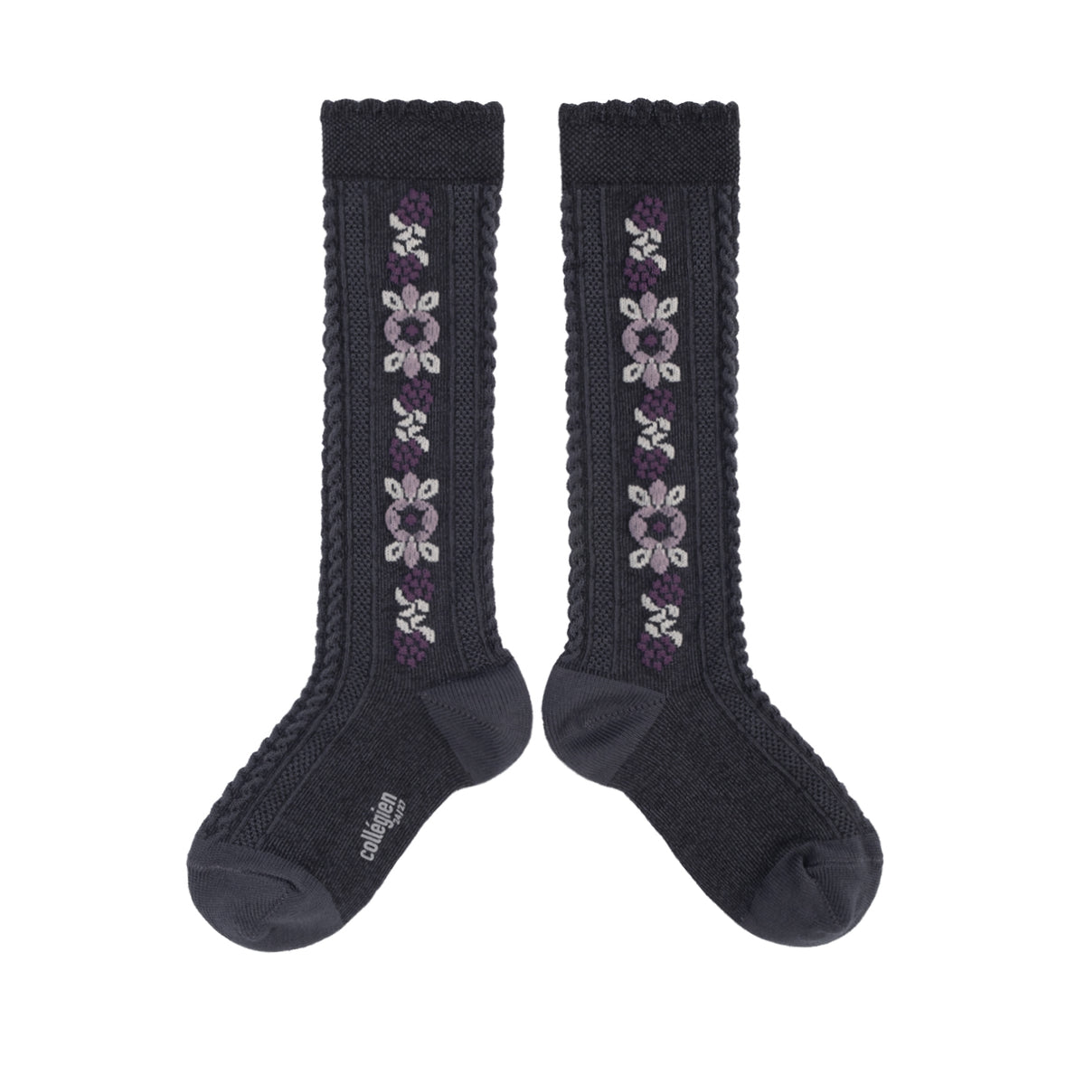Collégien Dalia Jacquard Flower Knee-High Socks – Pierre de Volvic