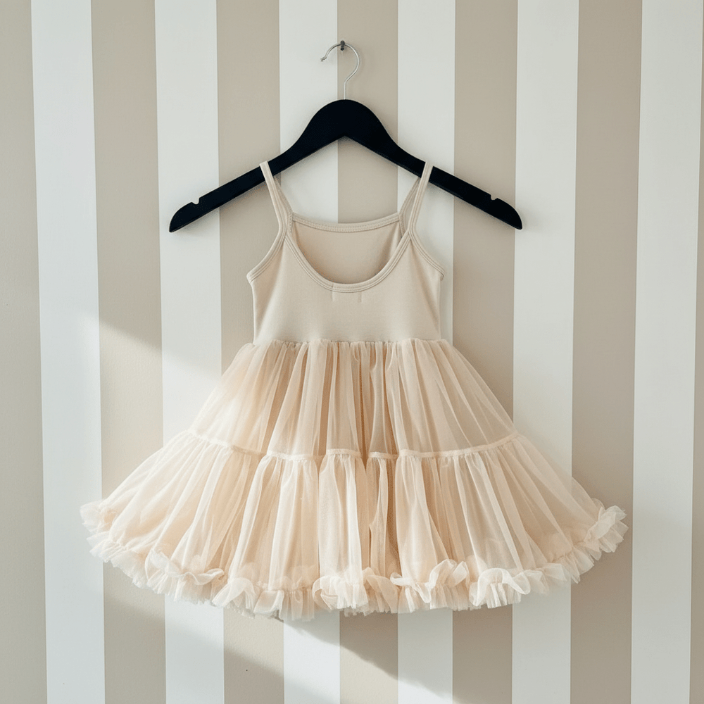 DOLLY by Le Petit Tom Petti Spaghetti Pettiskirt Tutu Dress - Cream for Girls – Dolly by Le Petit Tom (image 4)