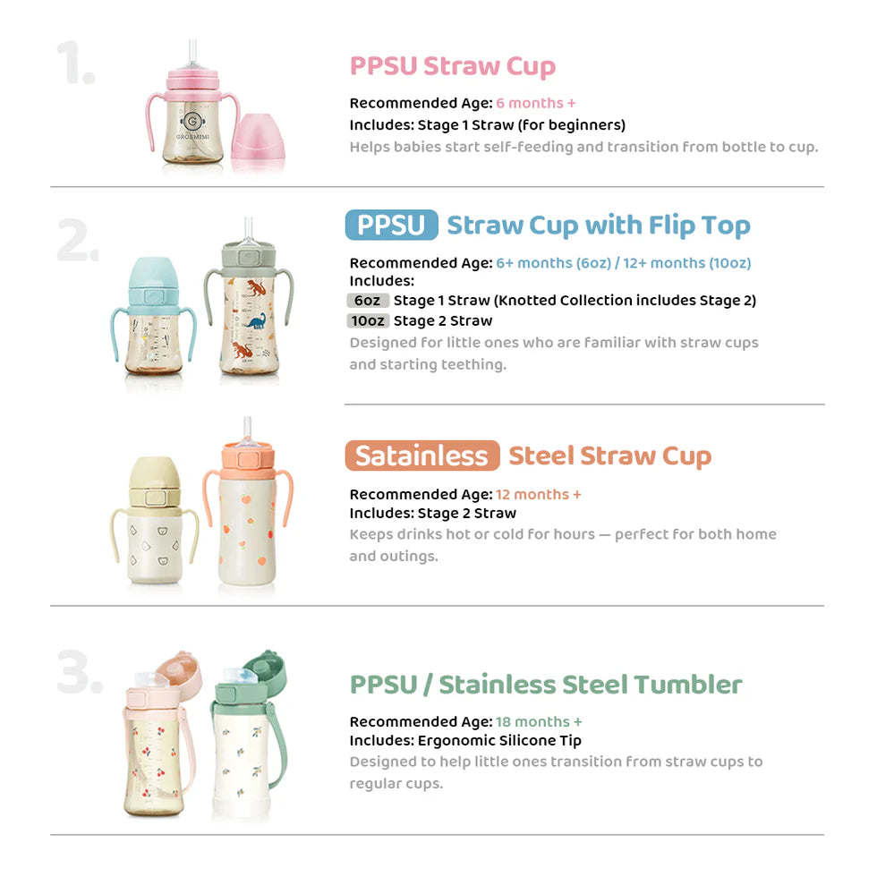 Grosmimi Stainless Steel Kids Tumbler 10oz