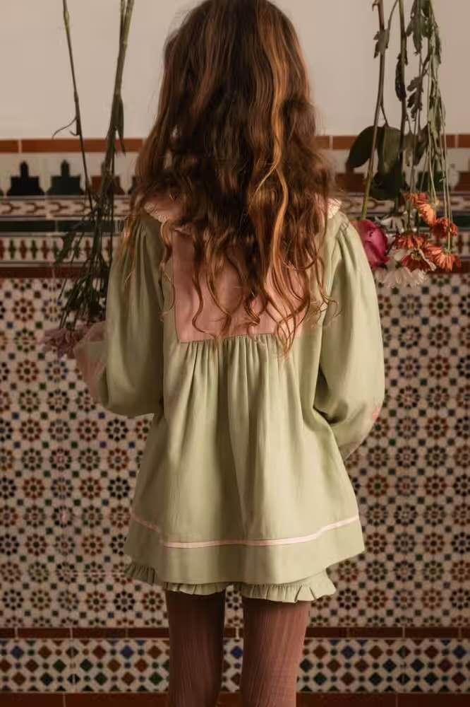 Boheme Blouse & Shorts Set, Fog Green – Bachaa