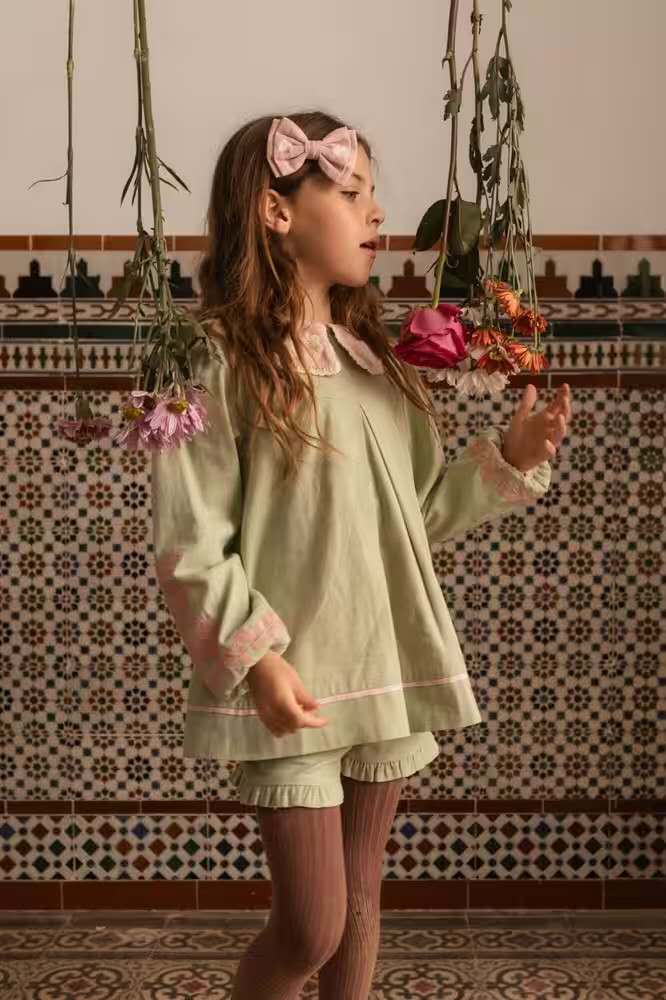 Boheme Blouse & Shorts Set, Fog Green – Bachaa
