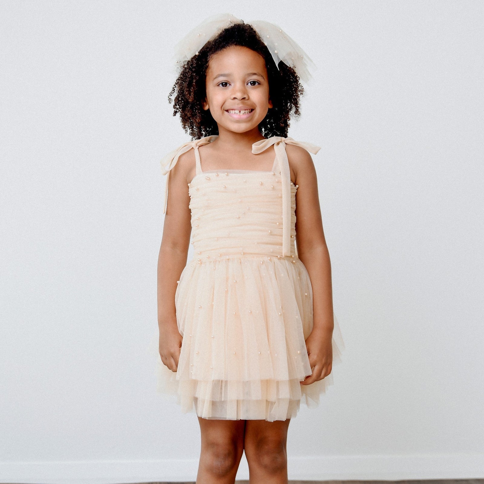 DOLLY by Le Petit Tom Pearl Tulle Ballerina Dress - Cream for Girls – Dolly by Le Petit Tom (image 7)