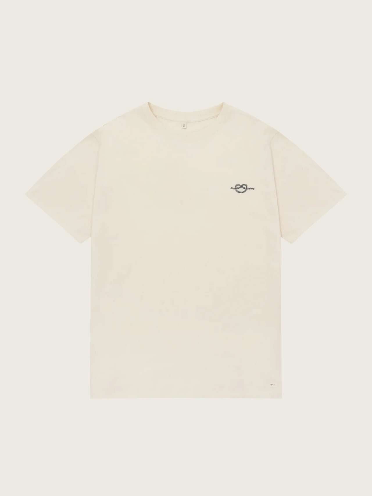 Organic Zoo Women's Crew T-Shirt — off-white relaxed organic cotton women's tee with subtle Crew lettering, flat lay on white background
