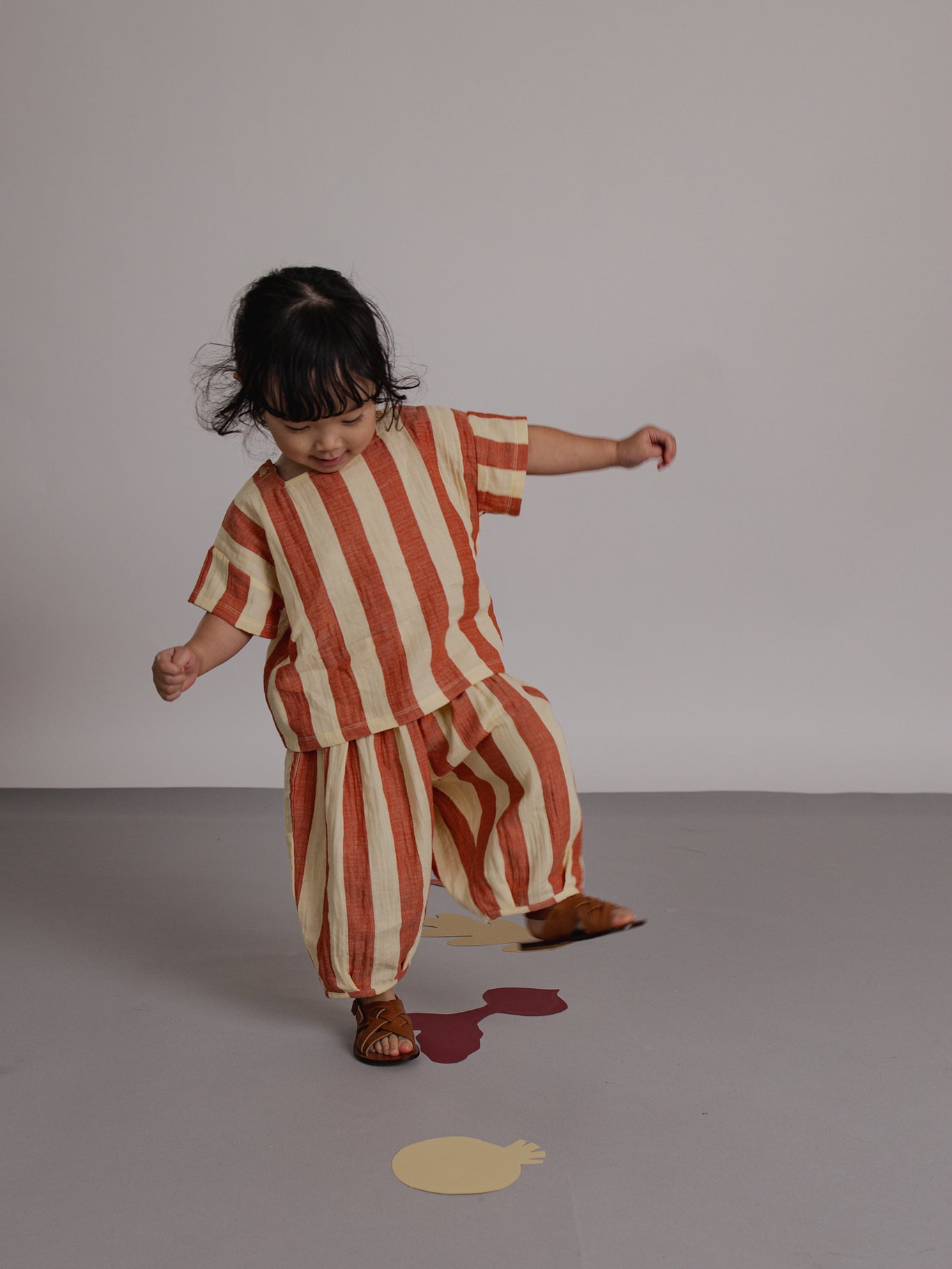 Organic Zoo Tomato Stripes Square Neck T-Shirt for Kids