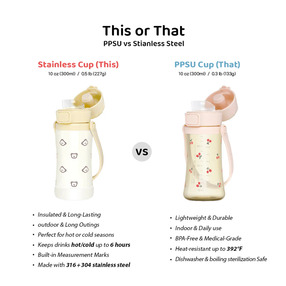 Grosmimi Stainless Steel Kids Tumbler 10oz