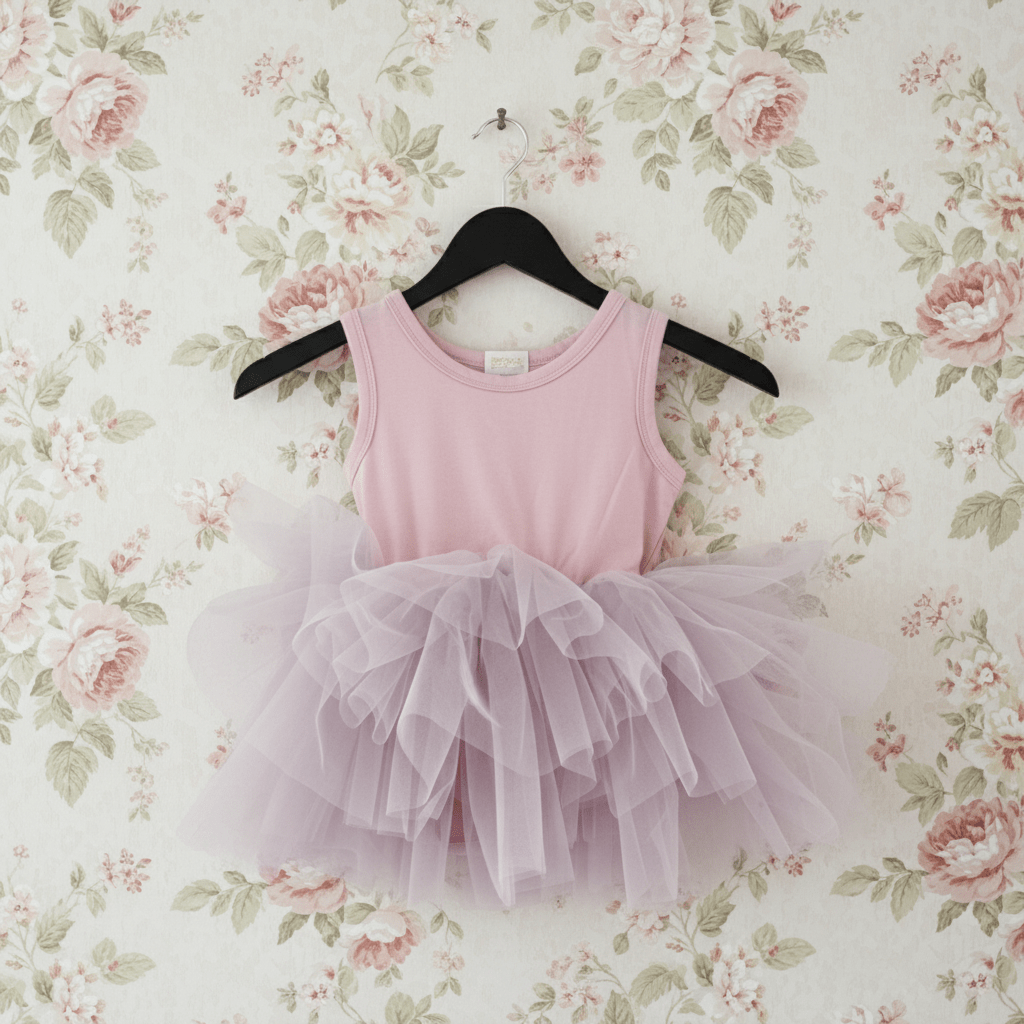 Timeless Cotton Tutu Dress in violet – DOLLY by Le Petit Tom leotard-style tutu dress